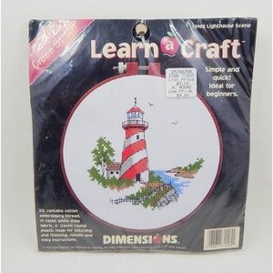 Dimensions Learn a Craft Lighthouse Scene 72405 Counted Cross Stitch Beginners